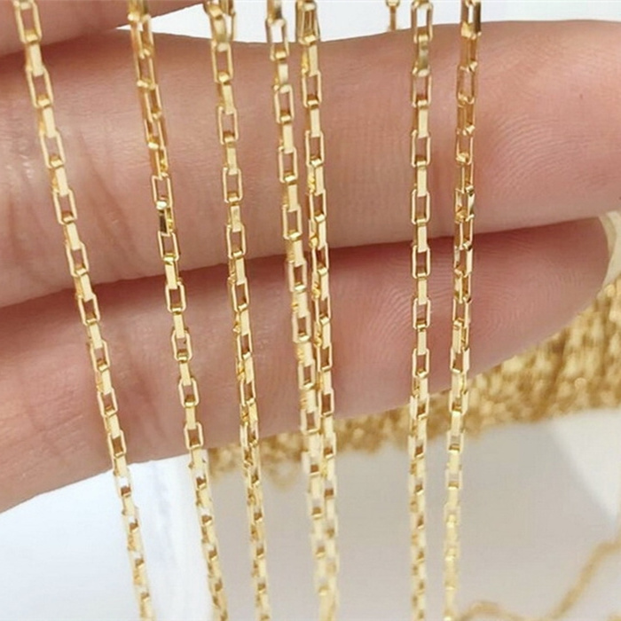 Permanent 1.25mm open box chain 14k gold filled for bracelet necklaces women  jewelry making