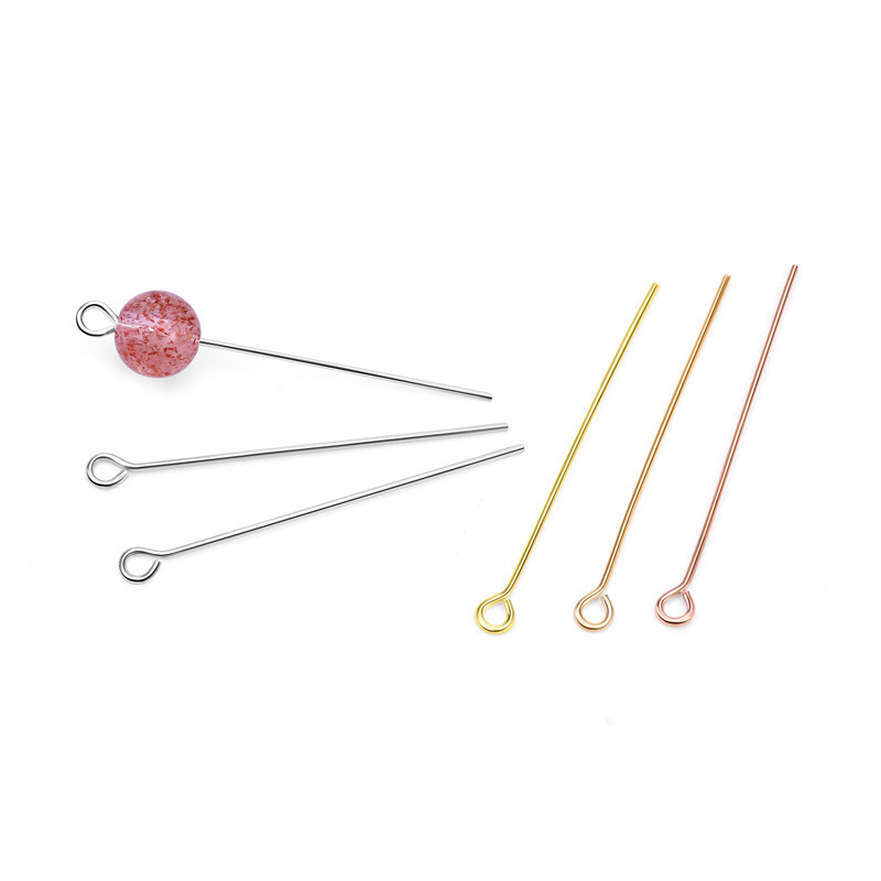 Factory Wholesale Sterling Silver 925 Jewellery Flat Head Pin For DIY Women Crystal  Beads Making Accessories