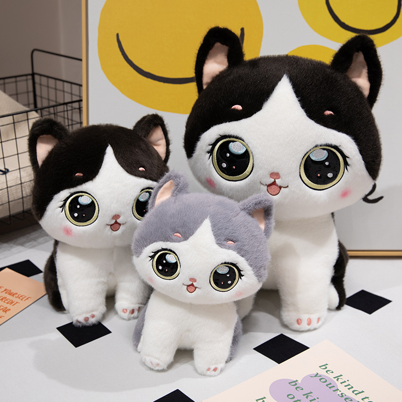 custom kawaii Cat plush toy big eyes cat stuffed animals toy Manufacturer Made Dolls Design Custom Logo Plush