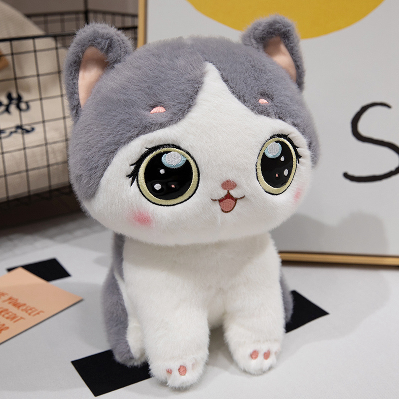 custom kawaii Cat plush toy big eyes cat stuffed animals toy Manufacturer Made Dolls Design Custom Logo Plush