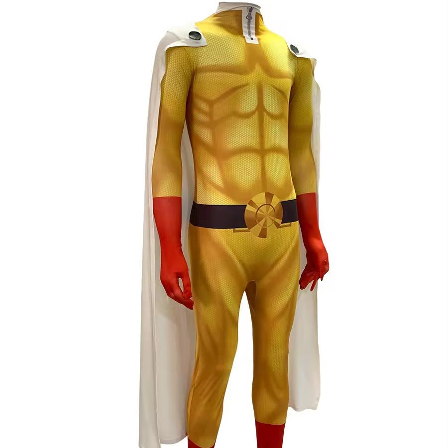 Boxing Super Man Animation Costume Onesie Cosplay Combat Halloween Tights Saitama Teacher