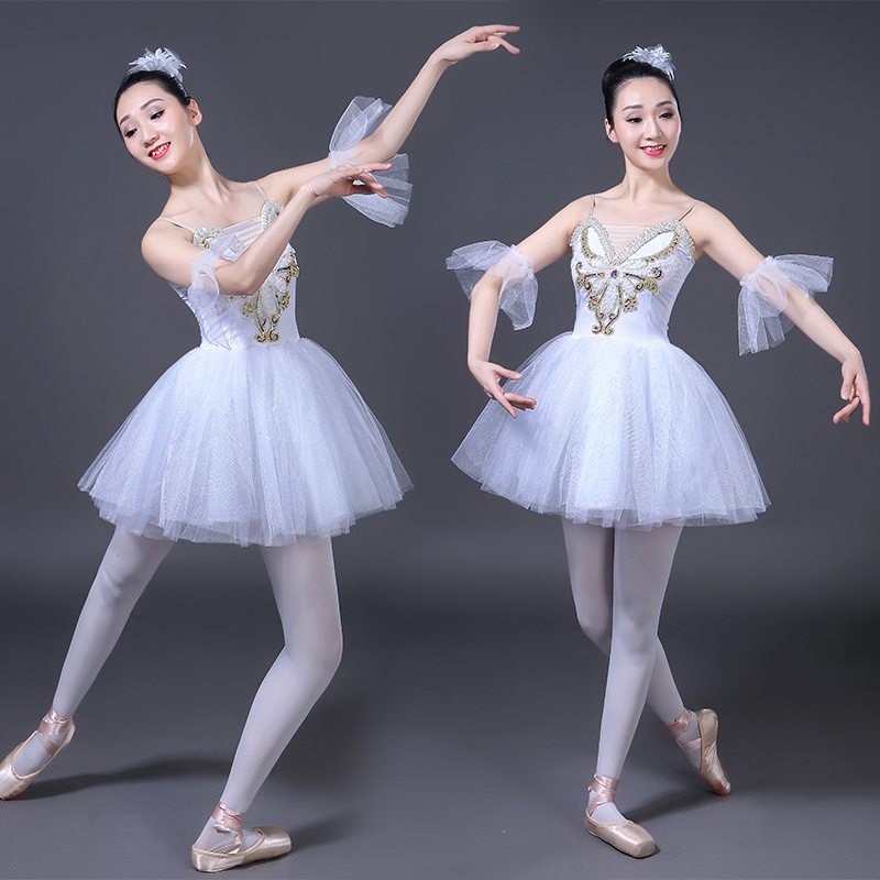 Dance show performance swan blue adult sling ballet dress TUTU