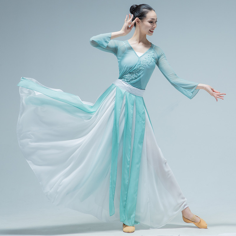 Classical Training Dress Female Suit Chinese Style National New Body Rhyme Ancient Wind Dance Gauze Modern Elegant Costume