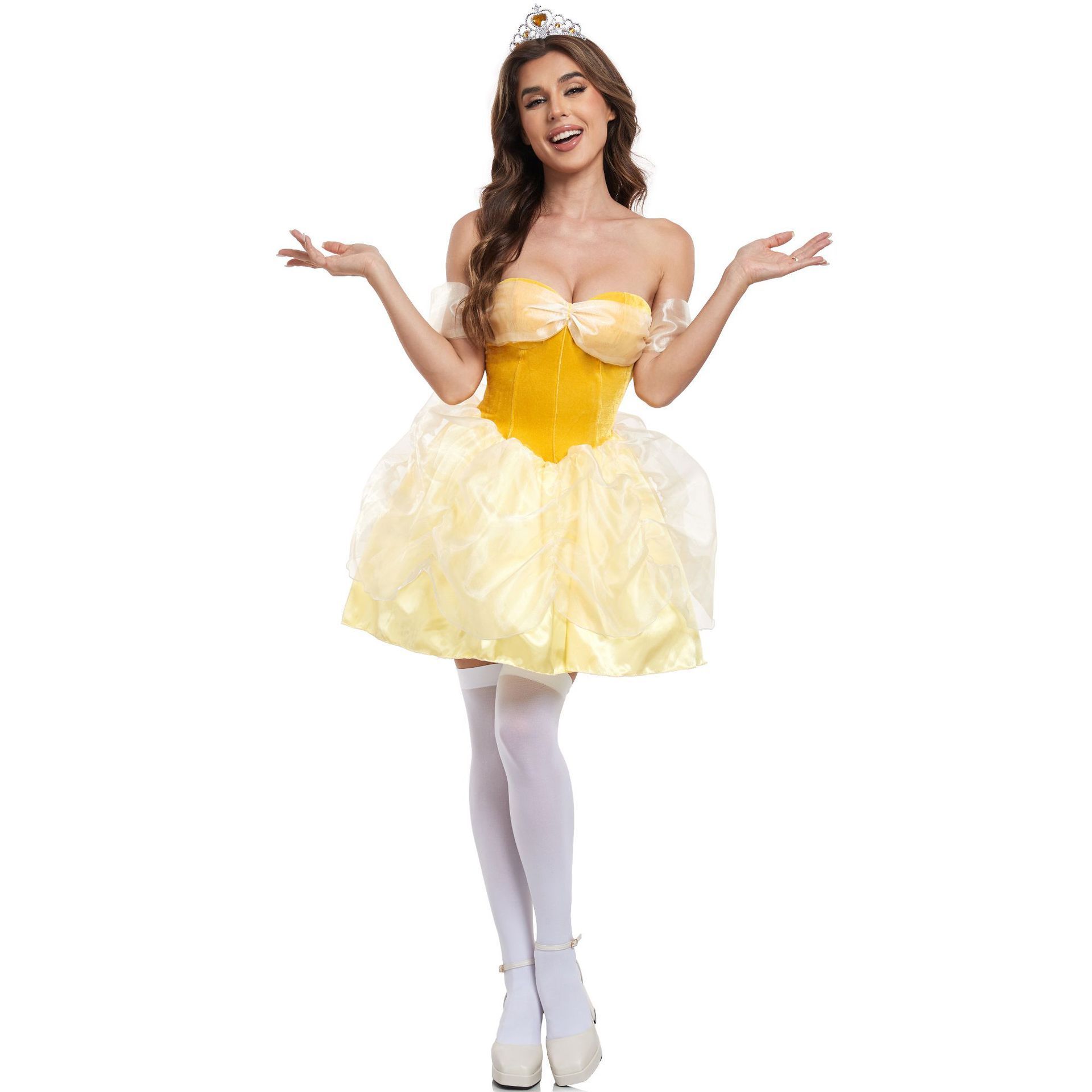 S-xl The Beast Belle Princess Dress Holiday Party Beauty Sexy Snow Halloween Costume