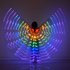 Children's belly dance colorful fluorescent dance table performance costumes props cloak led light luminous wings wholesale