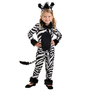 China 2024 Children's School Party Performance Halloween Animal Cosplay Costume Zebra