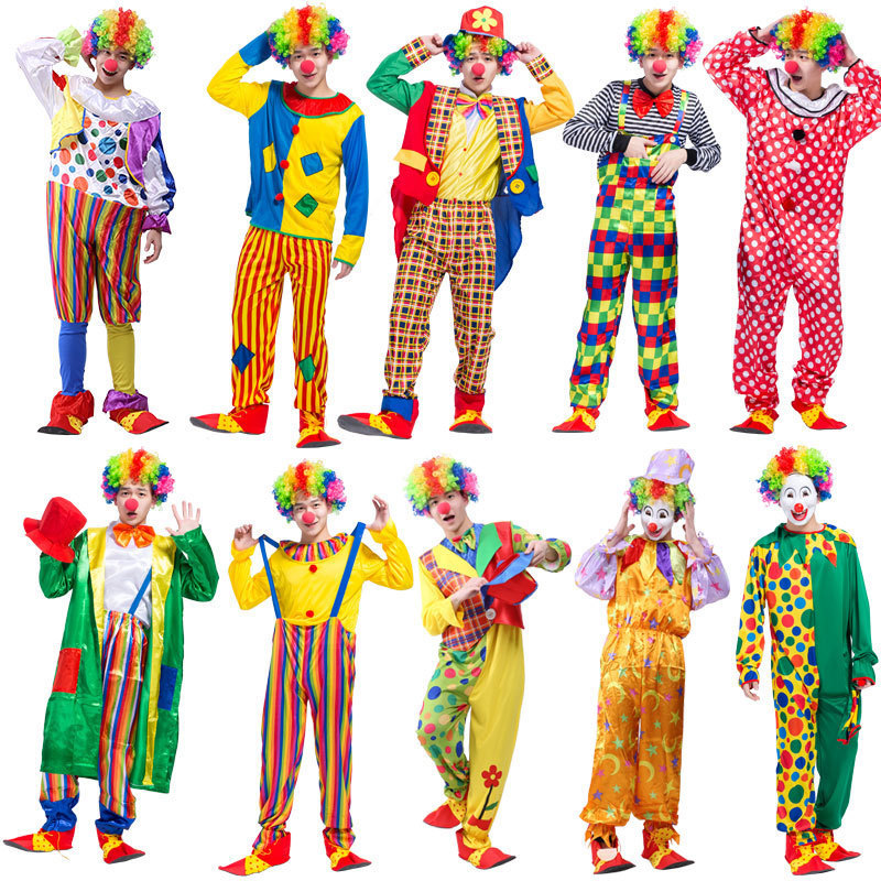 CN01 Masquerade Show Funny Dress Up Cute Clown Costume Adult Clown Clothes Suit 2022