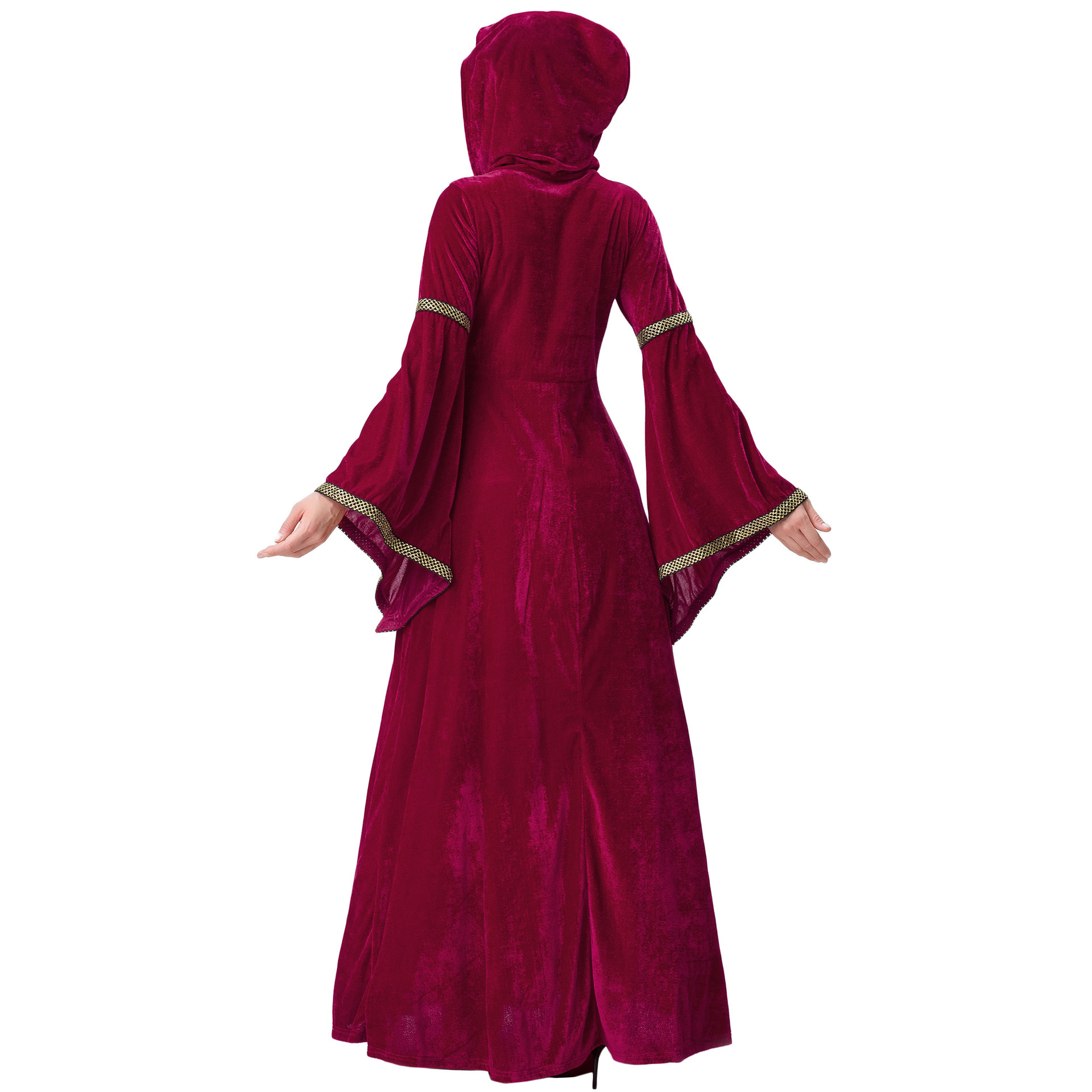 S-xxl Medieval Court Wearing Hooded Retro Zombie Witch Princess Dress