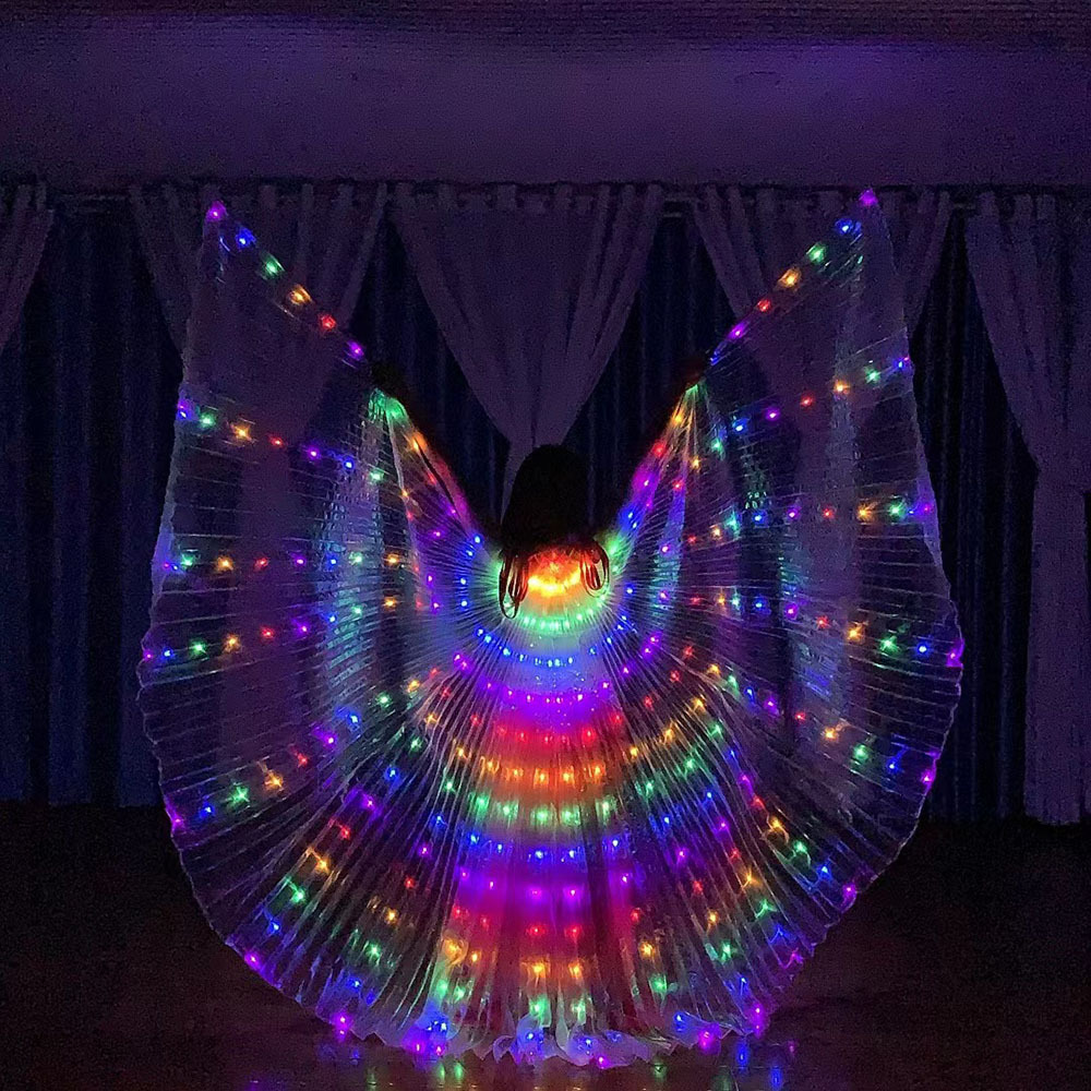 Table Performance Props Costume Disco Bar ktv Colorful Belt Switch Gold Wing 300 Light Adult Luminous led Wings