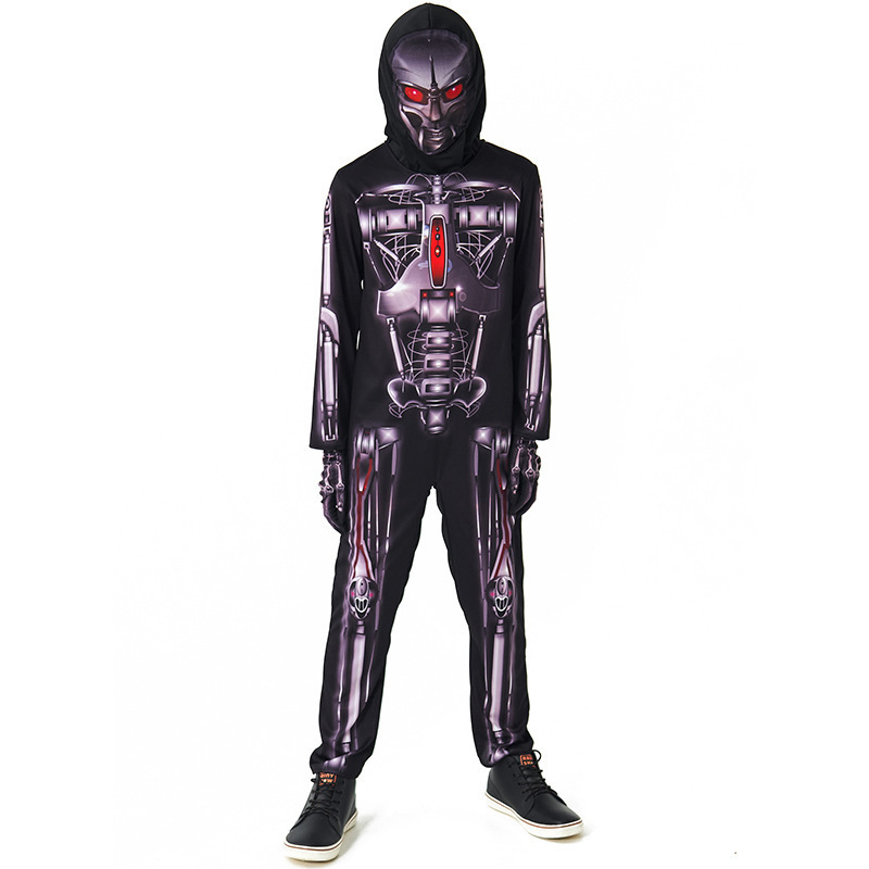 Halloween Costume Cyberpunk Robot Print Cosplay Alien One-piece Children Polyester Unisex Sexy Costumes TV & Movie Costumes