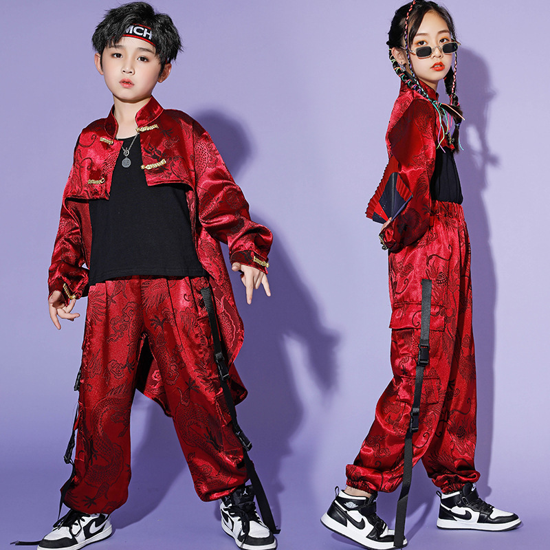 Children's Street Dance Country Fashion Boy Rock Suit Girl Jazz Costume Model Walks Hop Watch