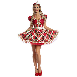 M-XL Large Halloween Gothic Dress Cos Costume Stage Performance Costume Queen of Peach Heart Princess Costume