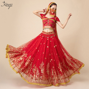 Fashion Indian dance clothes belly dance big swing long skirt exotic style dance Bollywood suit female