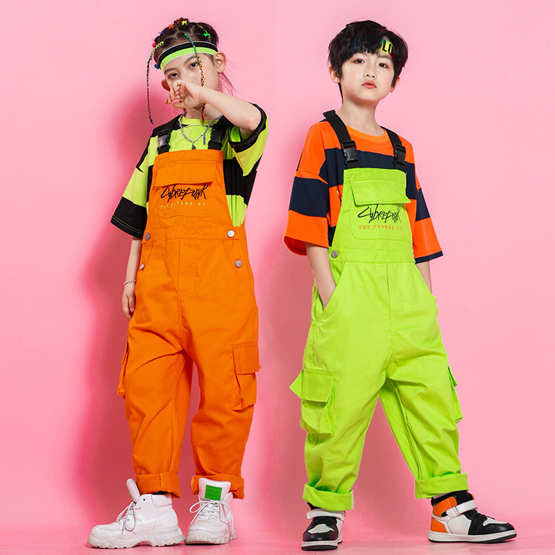 Kids' Hop Jumpsuit Boys' Fashion Suit Girls' Jazz Dance Model Catwalk Costume