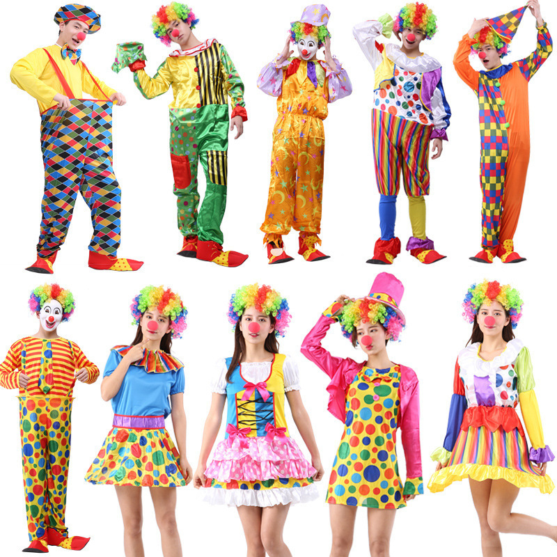 CN01 Masquerade Show Funny Dress Up Cute Clown Costume Adult Clown Clothes Suit 2022