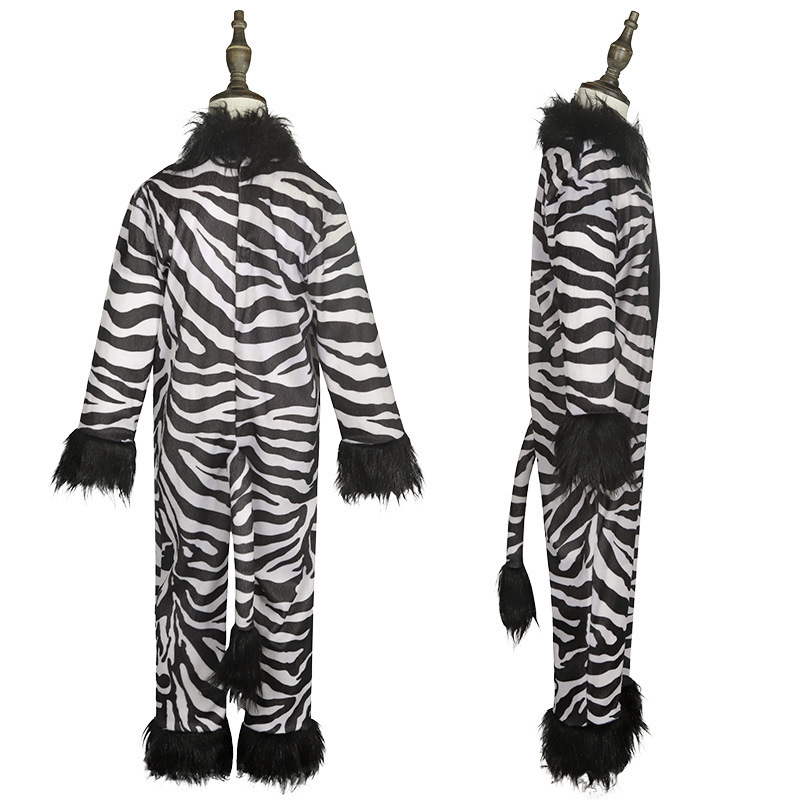 China 2024 Children's School Party Performance Halloween Animal Cosplay Costume Zebra