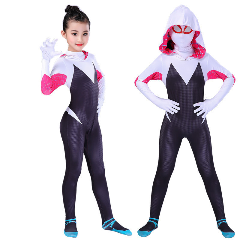 Plus Size Adult Parallel Universe Clothes Cos Tights Girl Gwen Halloween Cosplay Costumes Children Girls TV & Movie Costumes