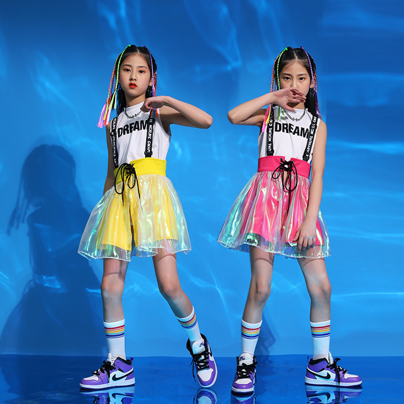 Girls Jazz Dance Clothing Hop Kids Runway Fashion Clothes Model Fashion Girls Cheerleading Costumes