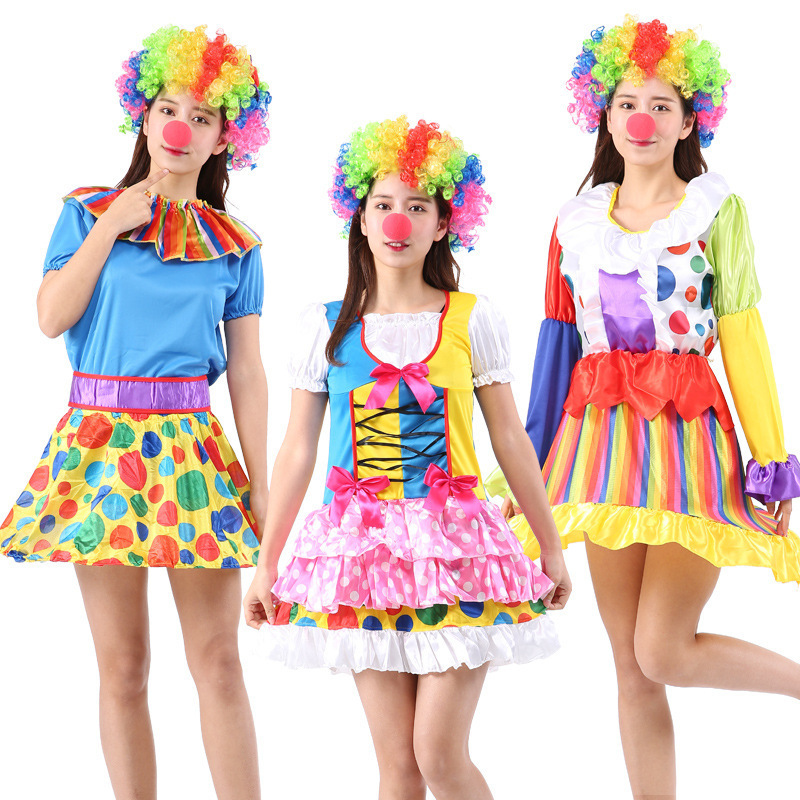 CN01 Masquerade Show Funny Dress Up Cute Clown Costume Adult Clown Clothes Suit 2022