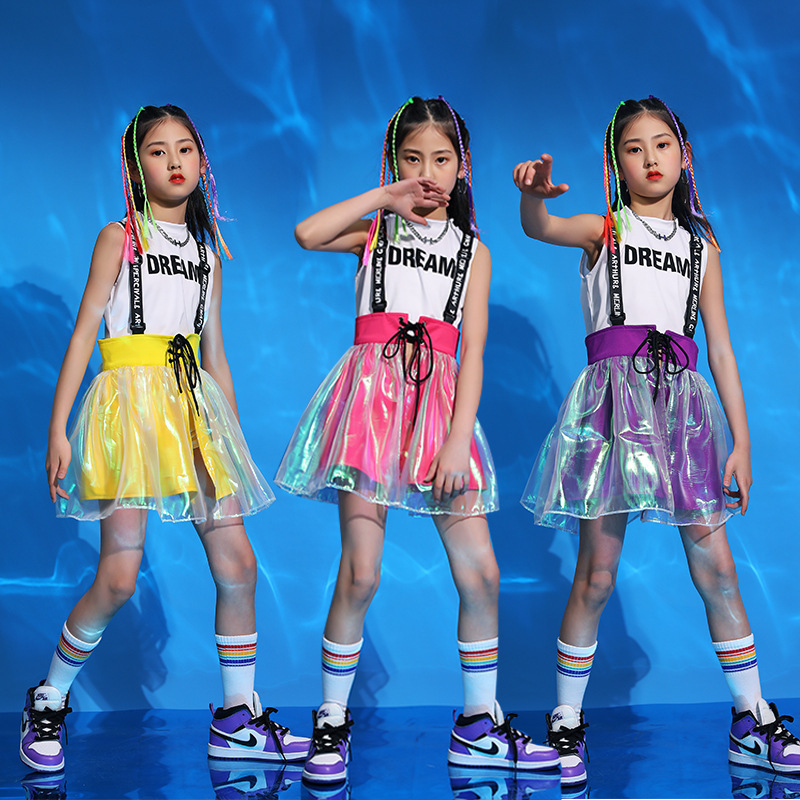 Girls Jazz Dance Clothing Hop Kids Runway Fashion Clothes Model Fashion Girls Cheerleading Costumes