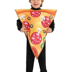 2024 New Halloween Cosplay Children's School Stage Play Role Food Cos Costume Pizza