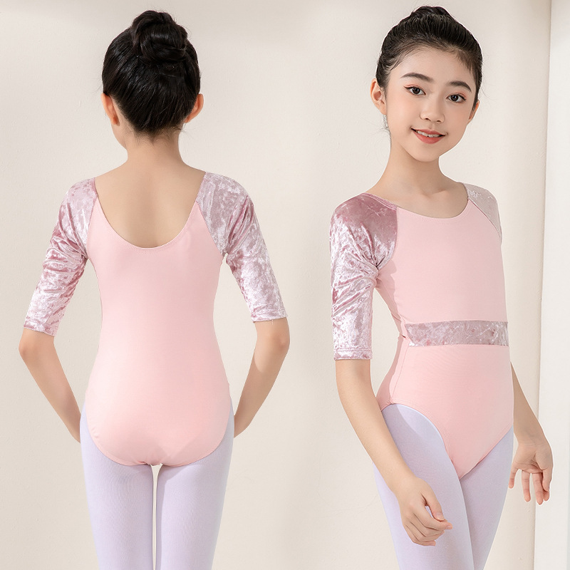 Children's Dance Dress Fashion Ballet Body Training Sleeve Splicing Costume