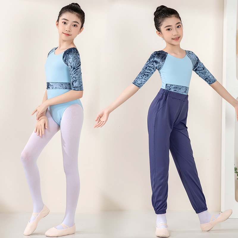 Children's Dance Dress Fashion Ballet Body Training Sleeve Splicing Costume