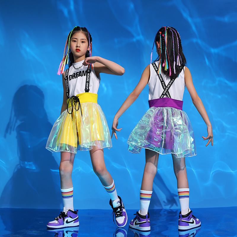 Girls Jazz Dance Clothing Hop Kids Runway Fashion Clothes Model Fashion Girls Cheerleading Costumes