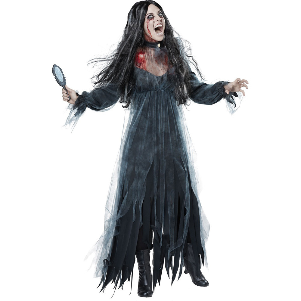 New Creepy Ghost Bride Zombie Prom Party Stage Demon Halloween Costume Lady