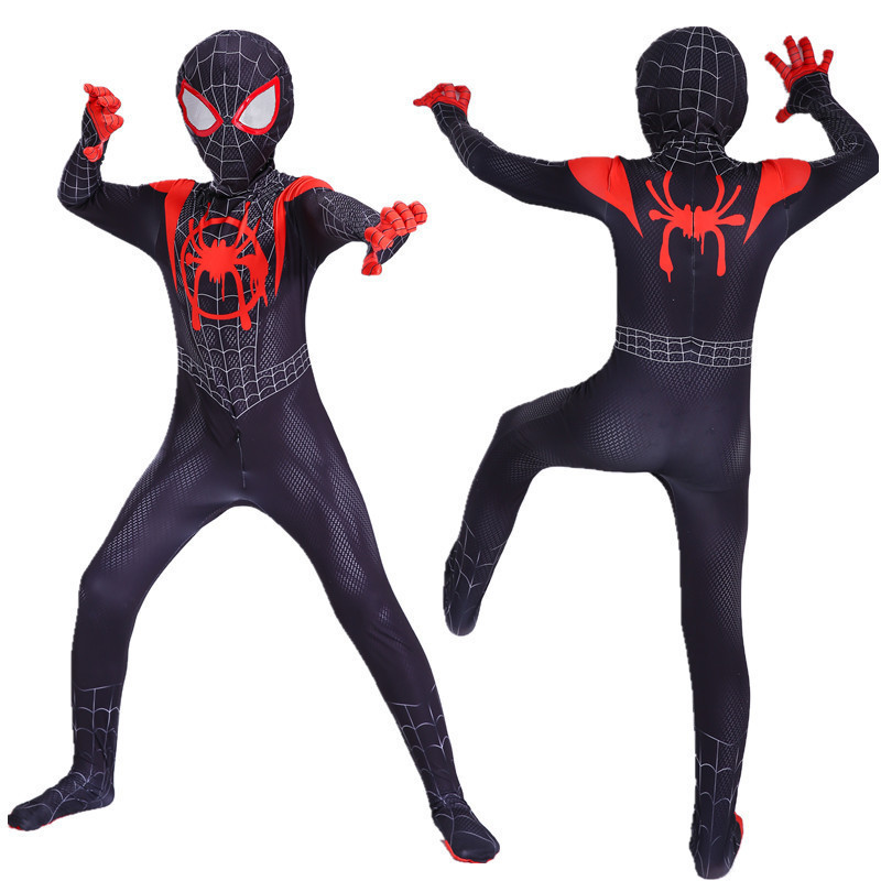 Movie Game Costume Parent-children Parallel Universe Black Spider Jumpsuit Adult Anime Cosplay Spiderman Halloween Costume