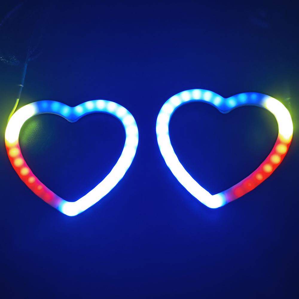 2022 New Heart Shape RGB Color Chasing Revolving Dynamic Angel Eyes Turn Signals Light Halo Kit For Auto Retrofit