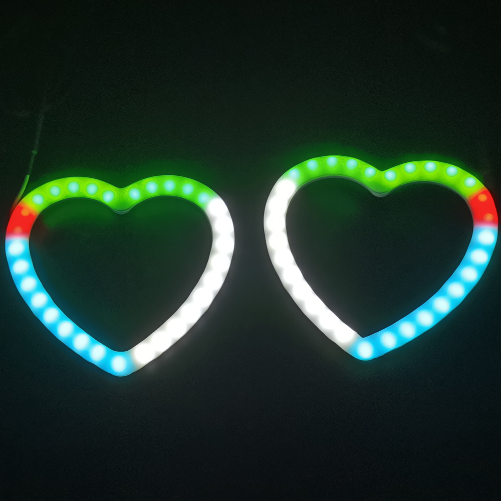 2022 New Heart Shape RGB Color Chasing Revolving Dynamic Angel Eyes Turn Signals Light Halo Kit For Auto Retrofit