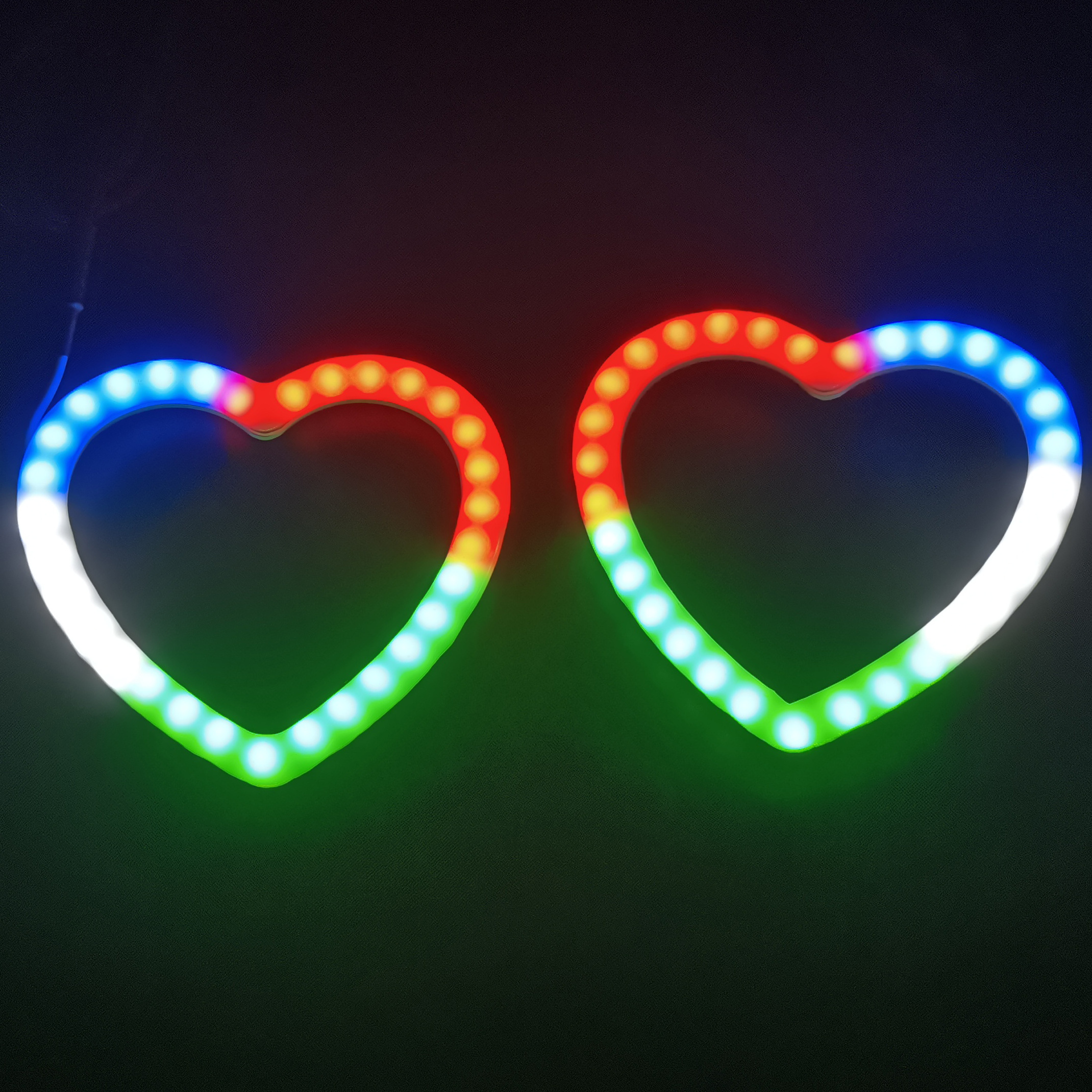 2022 New Heart Shape RGB Color Chasing Angel Eyes Turn Signals Light Halo Kit For Auto Retrofit