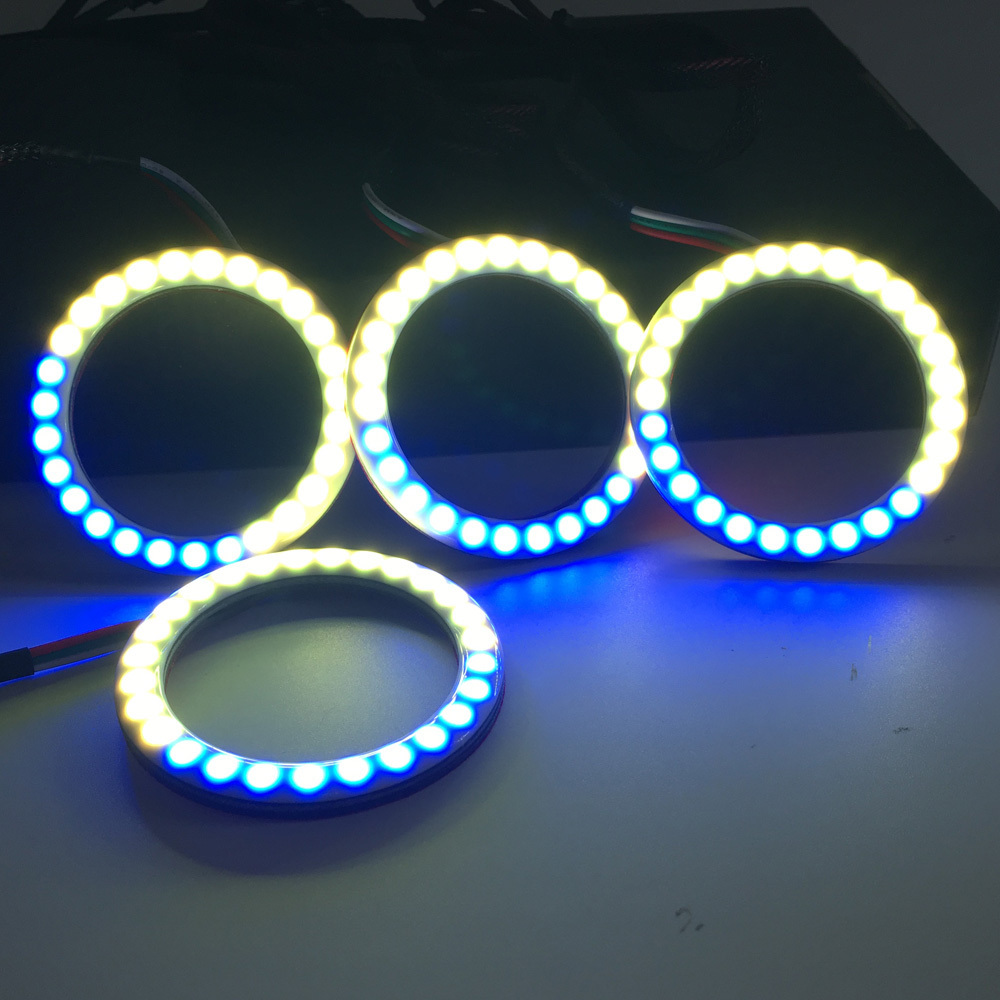 12v misun auto multi colors rgba chasing halos led angel eyes