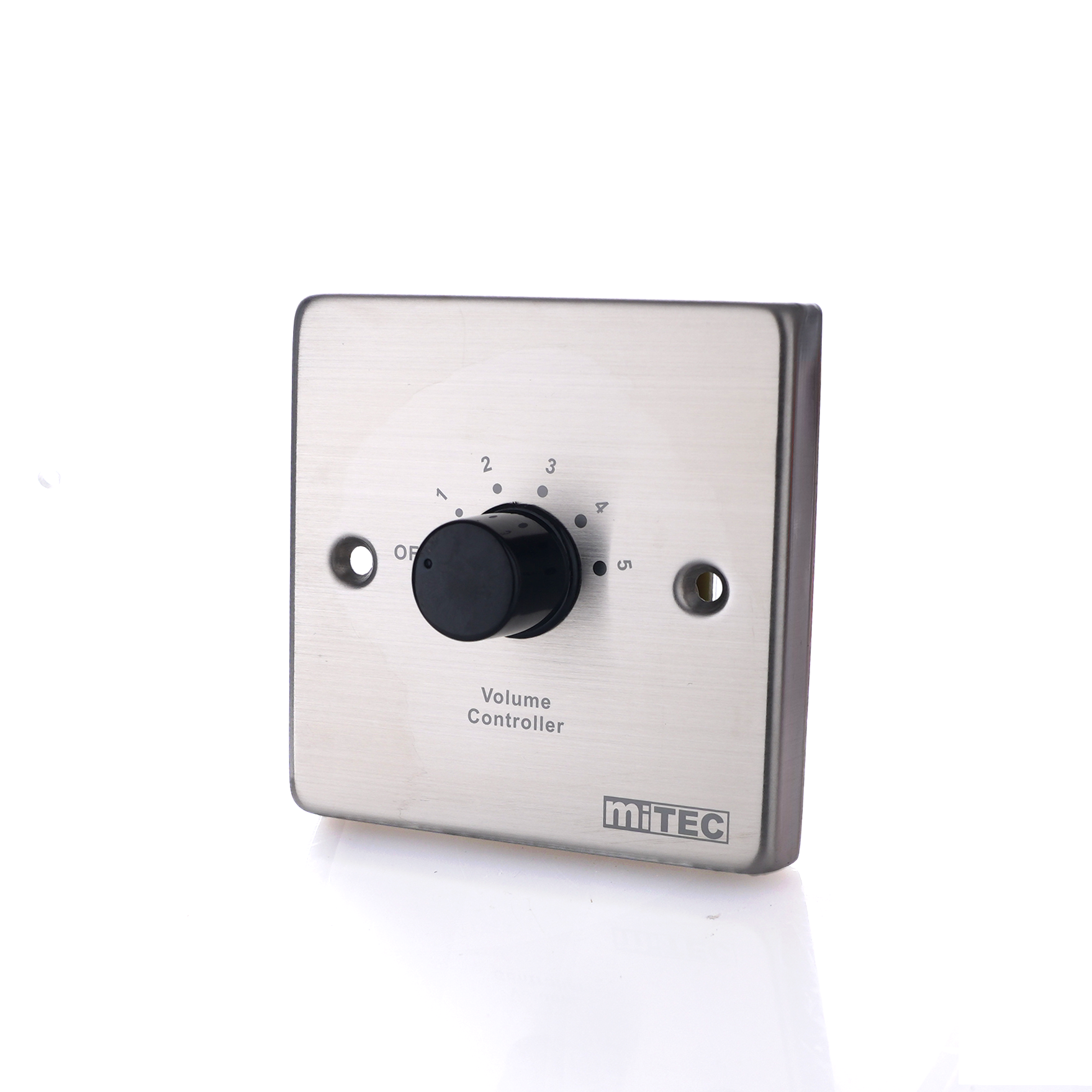 miTEC PA Audio Volume Control Switch In-Wall Metal Stainless Steel Stereo Loudness Controller Panel