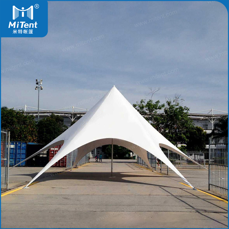 Diameter 8m Small Meeting Shelter Tent Star Shaped Canopy Camping Tent for Sale