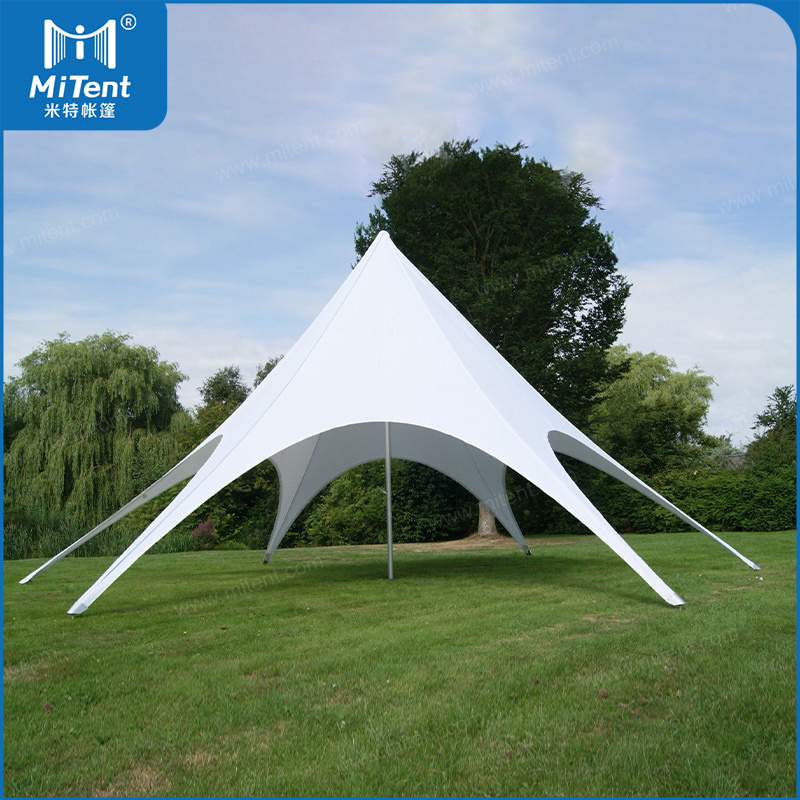 Diameter 8m Small Meeting Shelter Tent Star Shaped Canopy Camping Tent for Sale