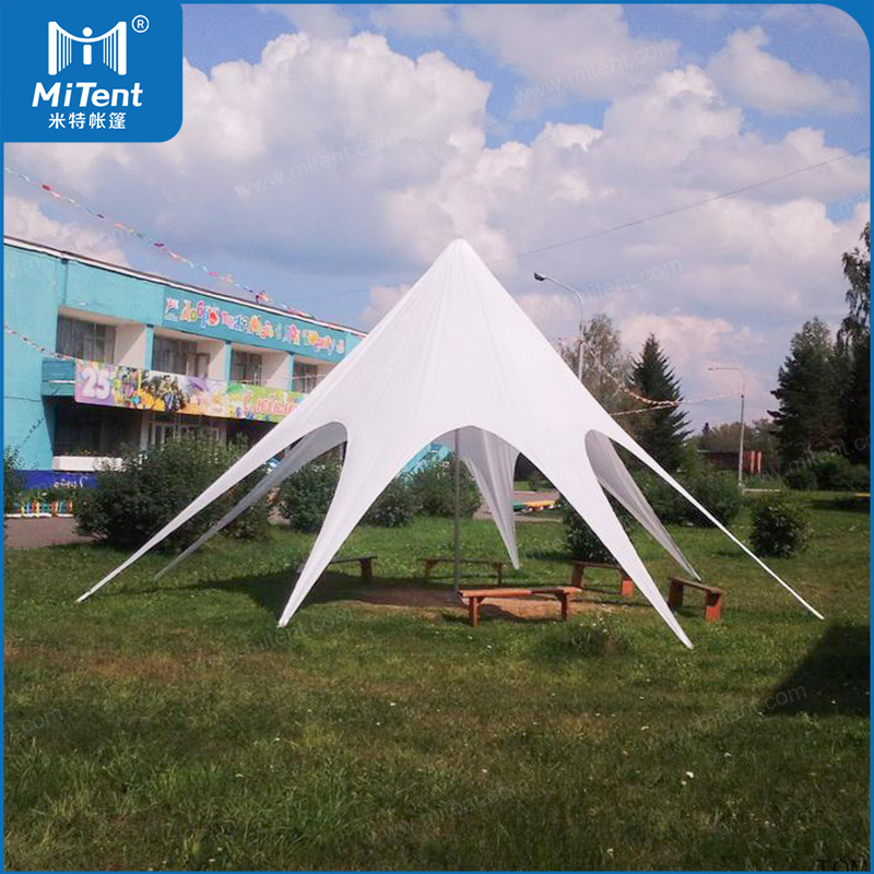 Diameter 8m Small Meeting Shelter Tent Star Shaped Canopy Camping Tent for Sale