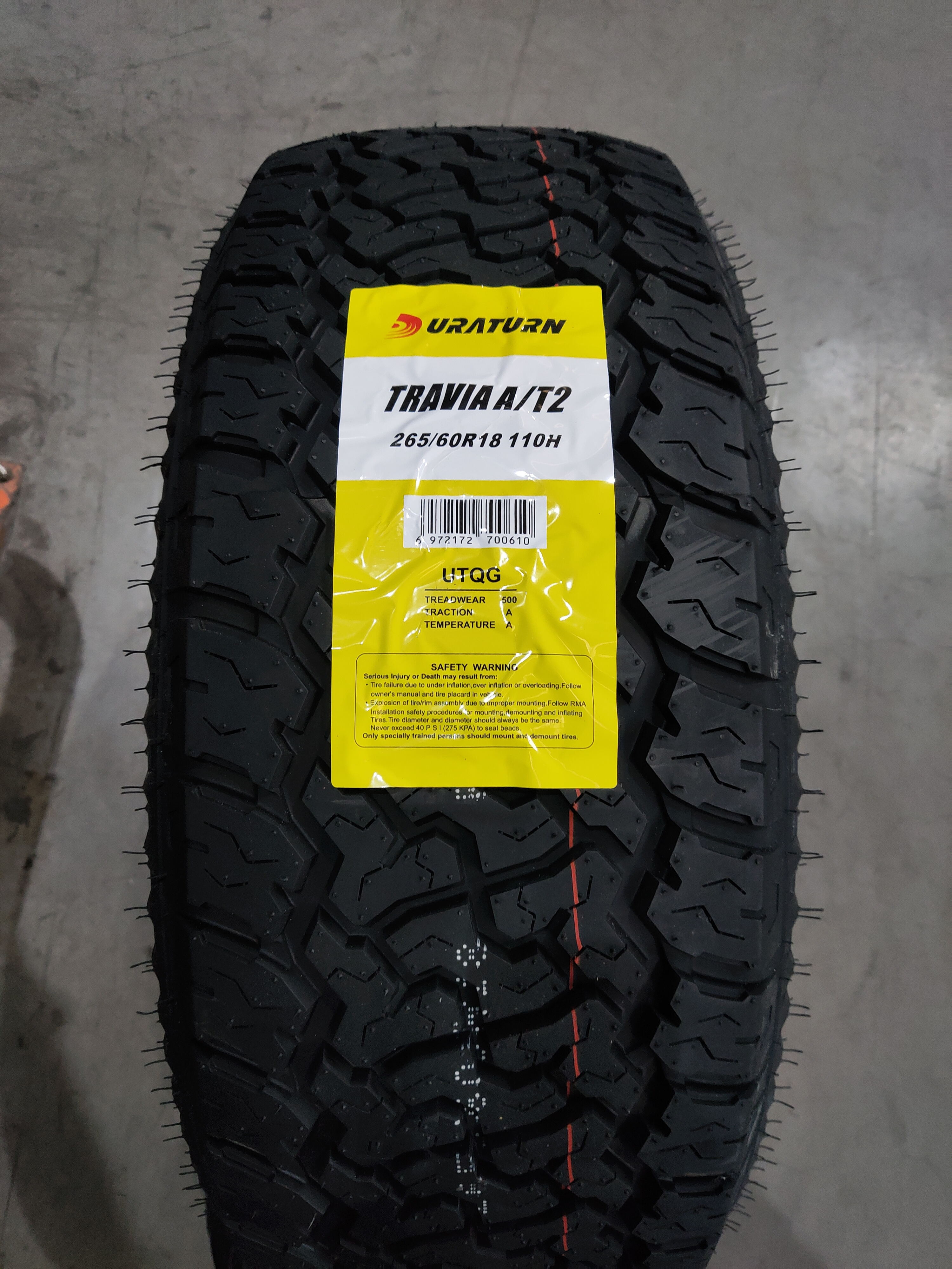 DURATURN Brand 265/60R18 All Terrain Tires 265/60/18 AT Tyres for SUV Pickup