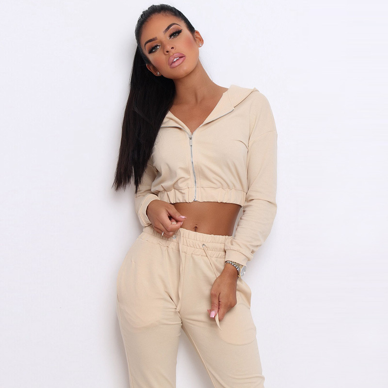 Women Tracksuit Sweat Suit Sexy Athletic Track Suits In Sky Blue Colors