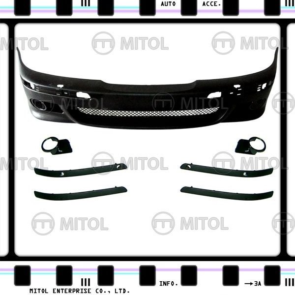 For BMW E39 Front Bumper (M5 Look) W/Pla. Mesh W/HL Washer hole Car Body Kits