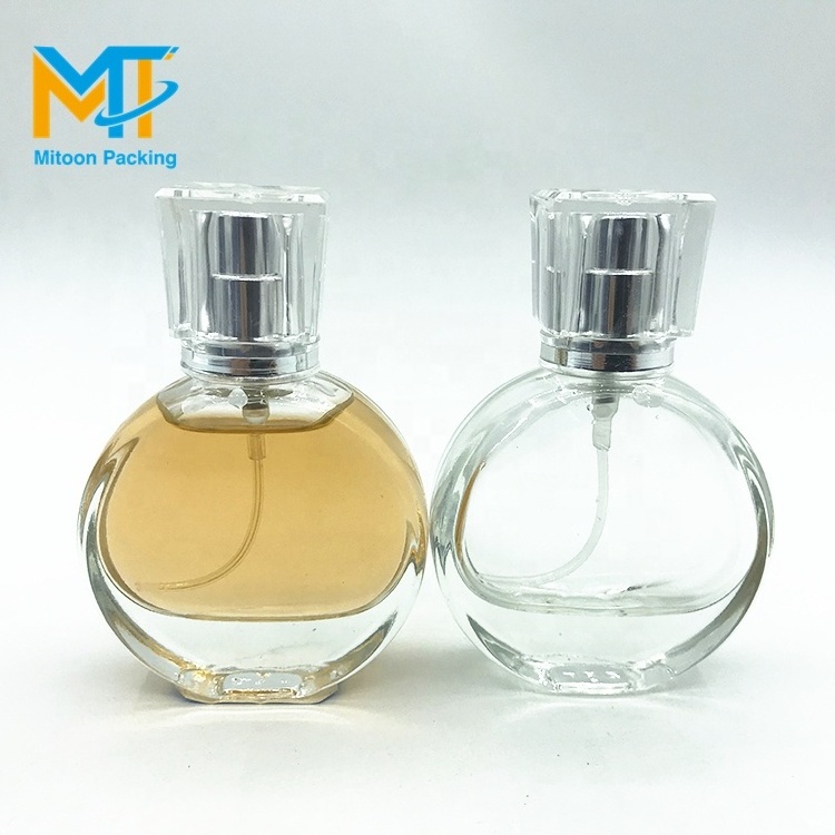 Cheap empty special design perfume bottle Cologne bottles 20ml Disc shaped perfume glass bottle