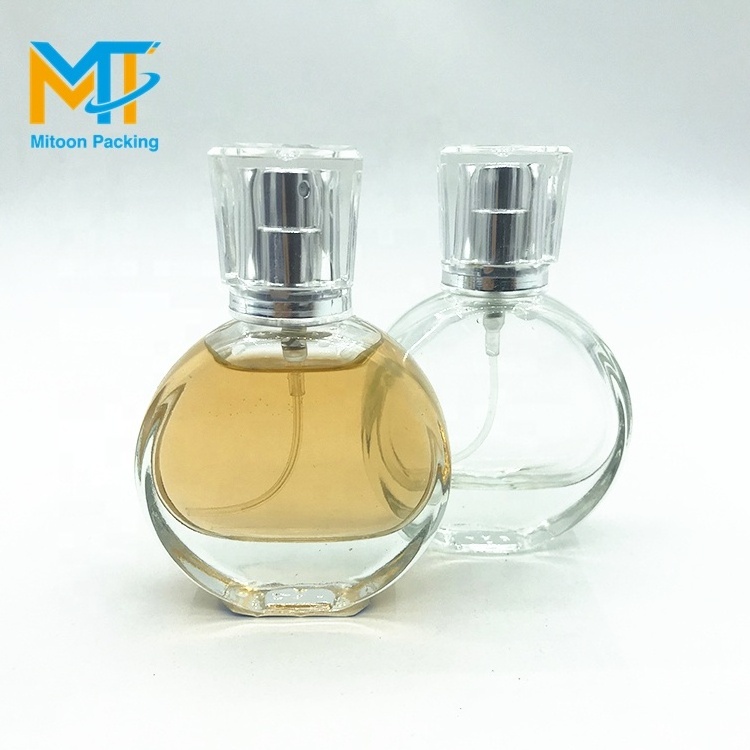 Cheap empty special design perfume bottle Cologne bottles 20ml Disc shaped perfume glass bottle