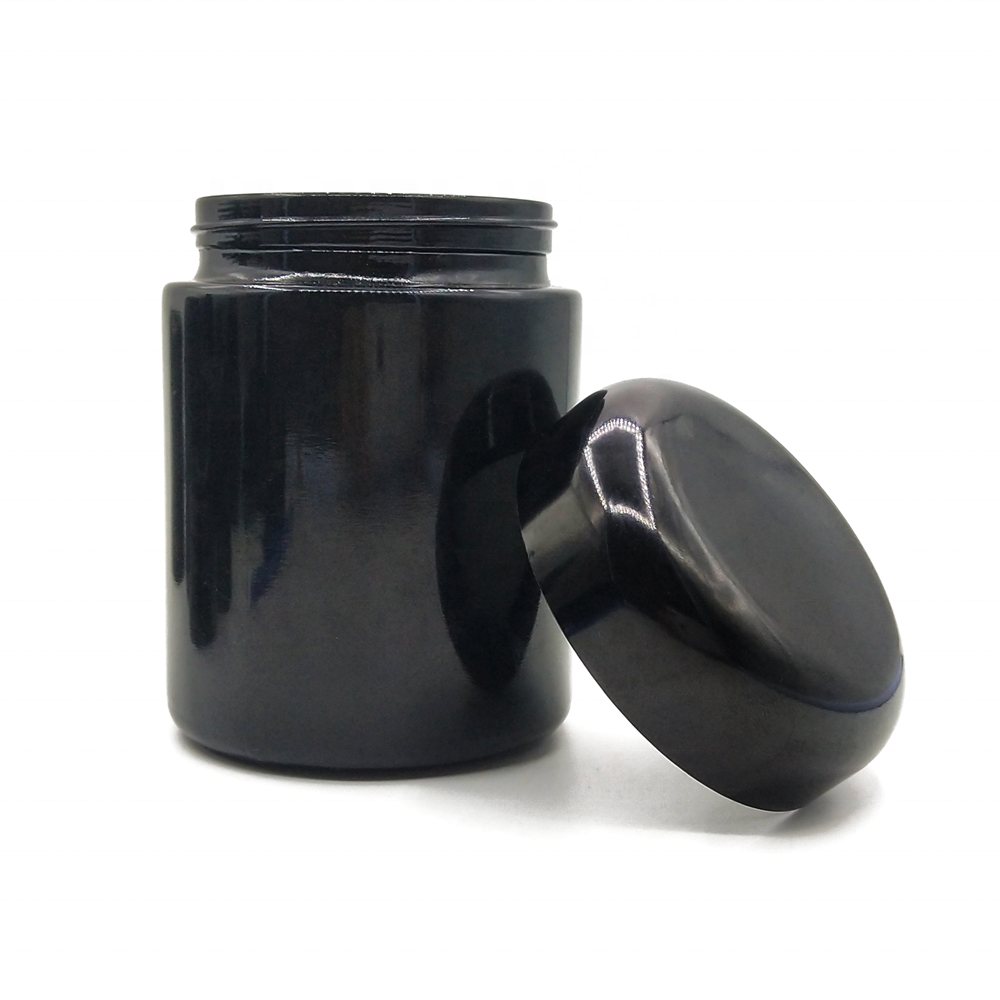 5g10g15g30g50g60g100g120g200g250g Dark Violet UV Glass Jar/Smell-Proof Ultraviolet Storage UV Stash Jar Container