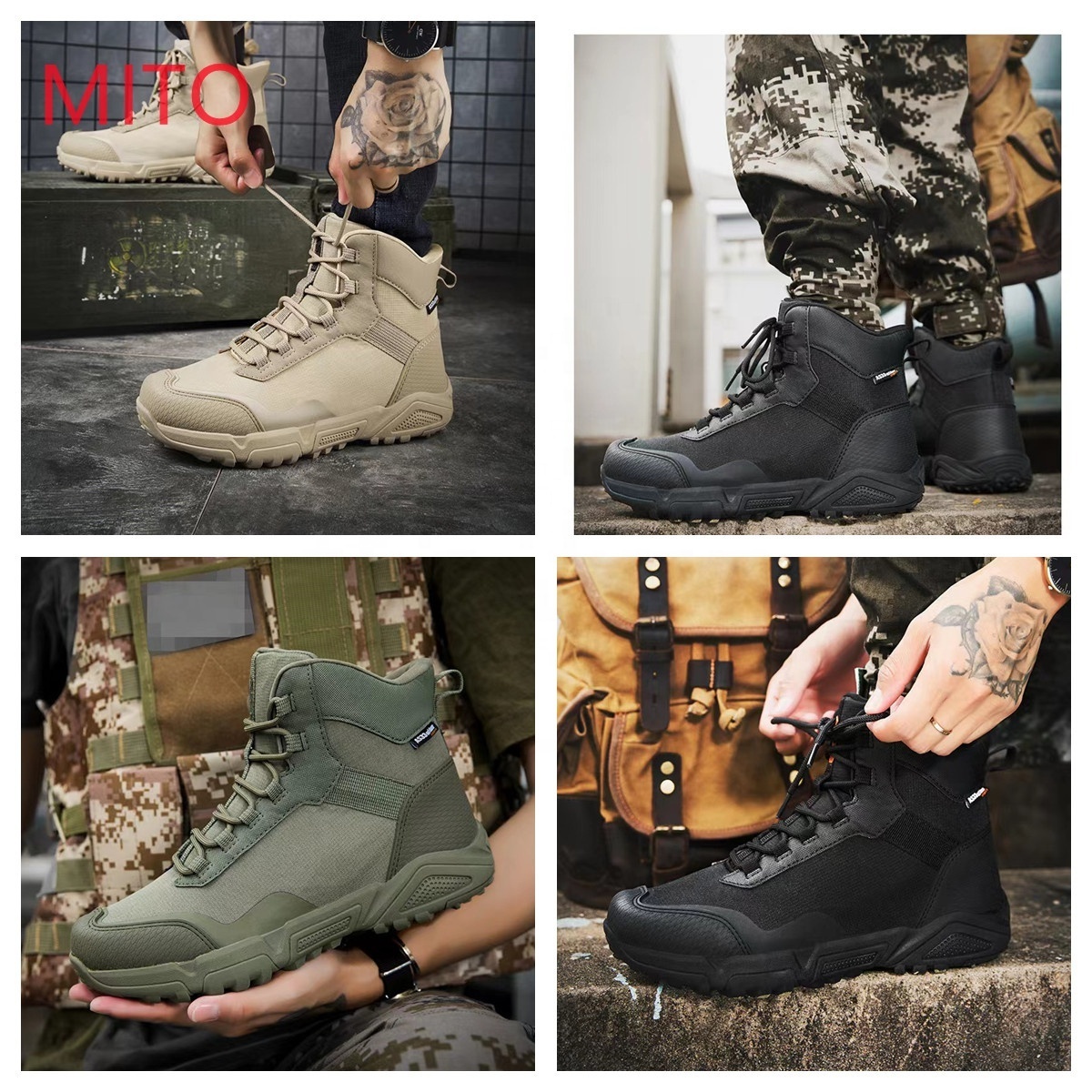 Ready to ship High Quality Short tactical boots half boots Delta Men's boots Hiking