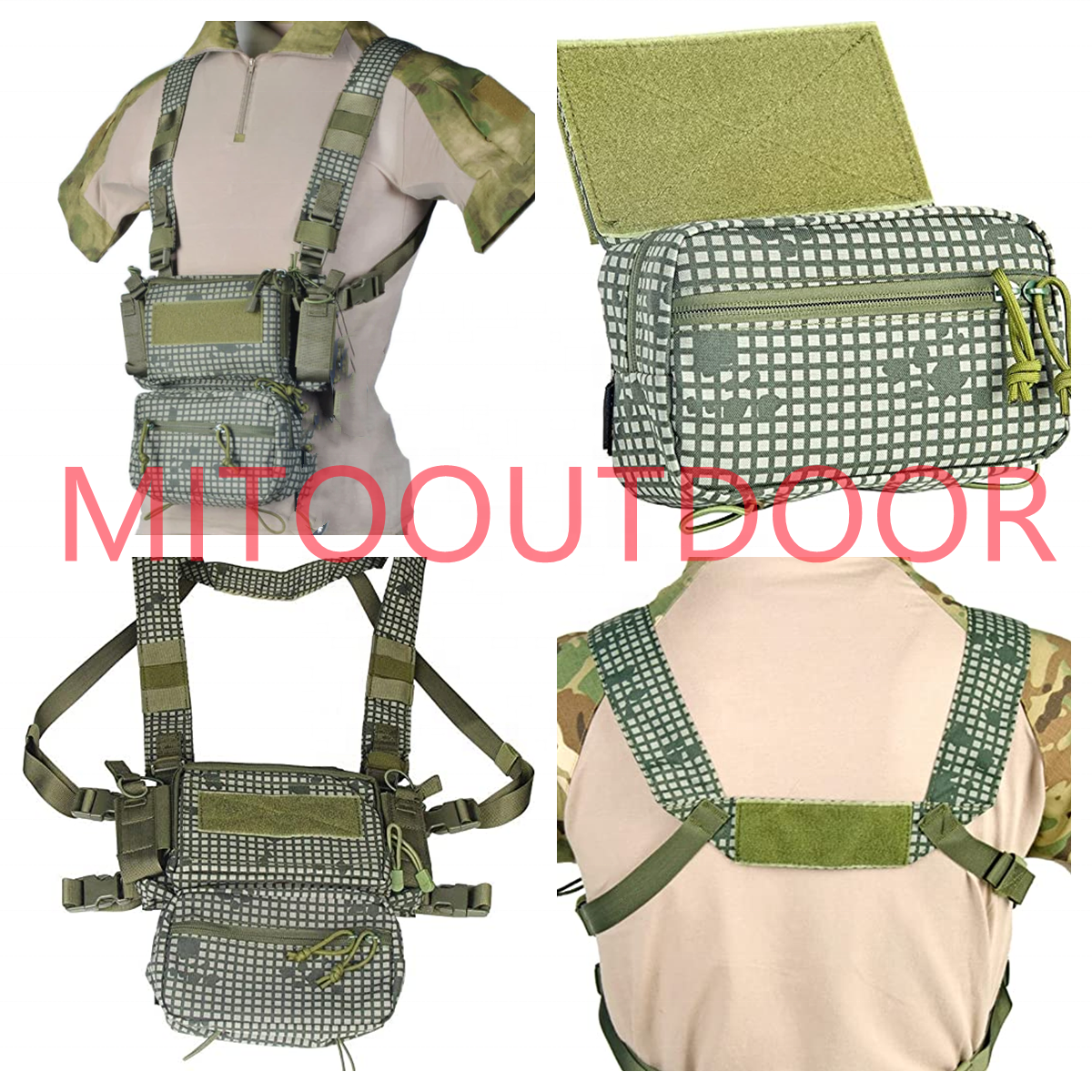 D3 Tactical Chest Rig - Ranger Green ak vest with mag MCB black Magazines pouch men chaleco