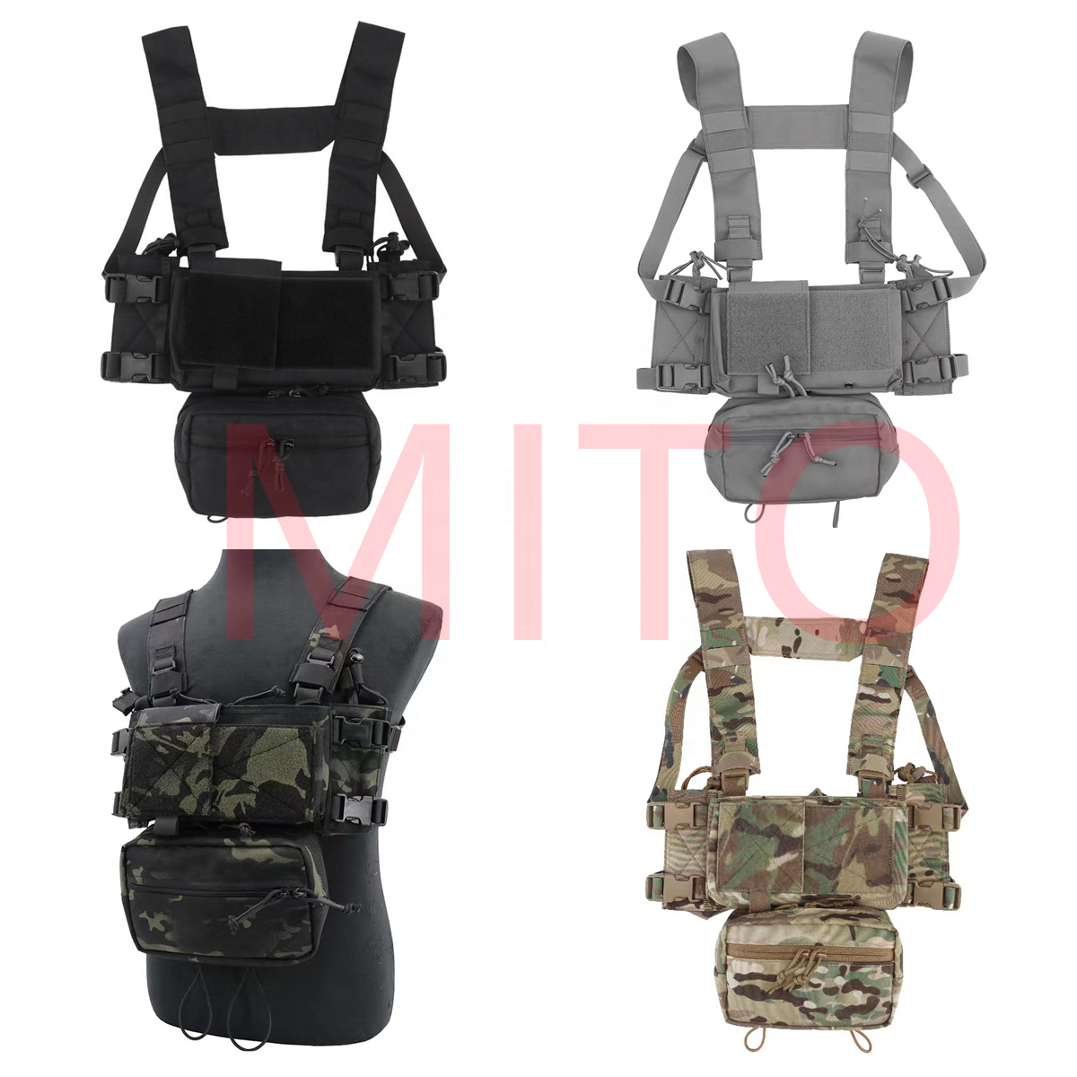 500D Codura Modular air soft AK AR mag pouch MK4 chest rig multicam MC