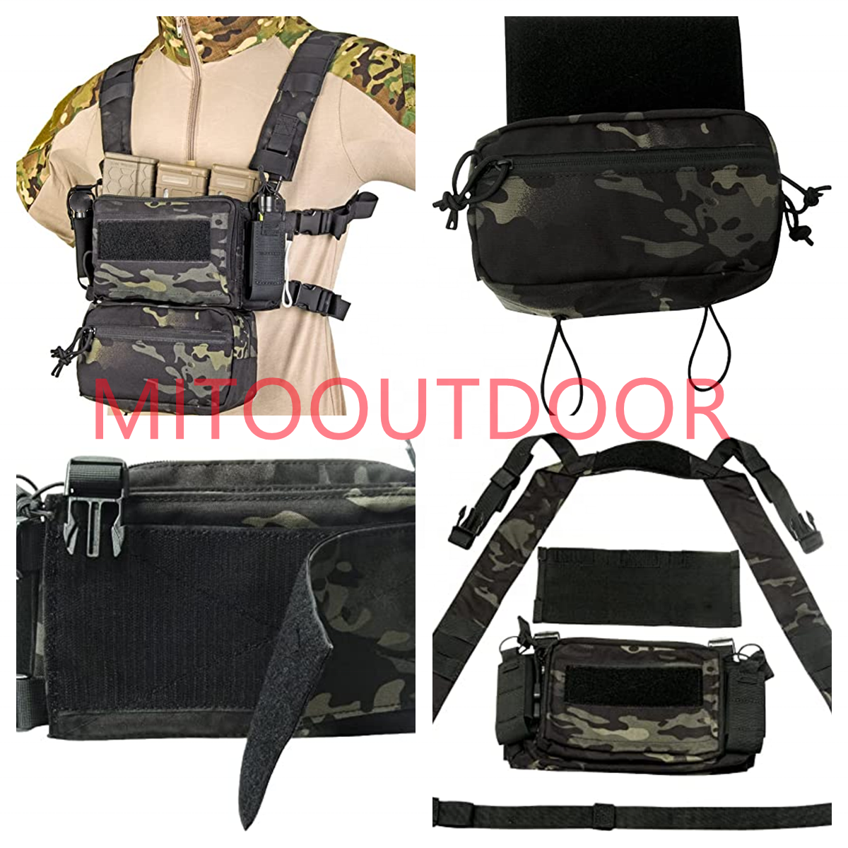 D3 Tactical Chest Rig - Ranger Green ak vest with mag chest plate carrier DNC pouch men chaleco