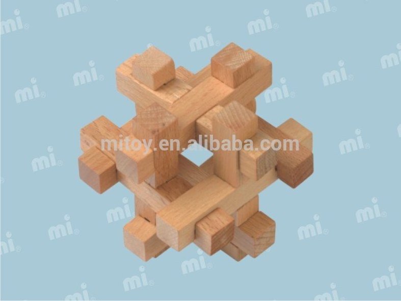 Wholesale Wooden Ball In Cage Brain Teasers Chinese Luban Lock Crossword Puzzle Games