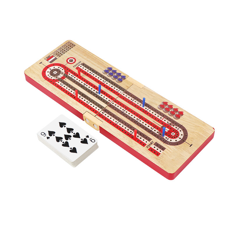 Educational Toys  Montessori wooden Juego de mesa de vino Table 3 tracks cribbage board game for adults kids